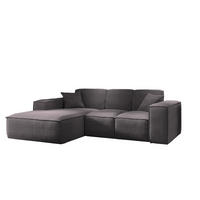 ECKSOFA L-Form Wohnzimmer SIENA Stoff Poso Dunkelgrau Links - Dunkelgrau, Holz/Textil (165/266cm) - Kaiser Möbel