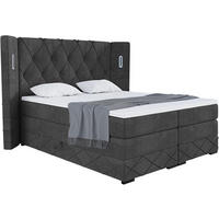 BOXSPRINGBETT Manuel - Schwarz, Holzwerkstoff/Textil (200/200cm) - Meblini