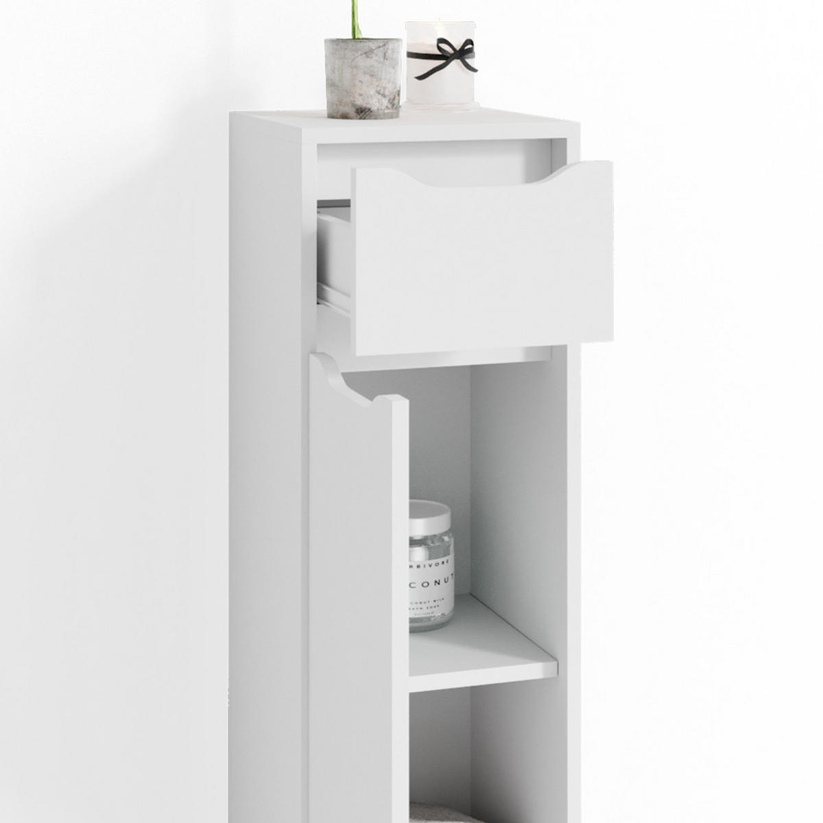 MIDISCHRANK Ruben Weiß 30 x 97.5 cm - Weiß, Holzwerkstoff (30/97.5/30cm) - Vicco