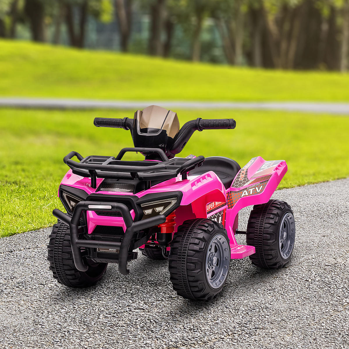 MINI Elektro-Quad Kinder Elektro ATV Kinderwagen Kinderauto Rosa - Rosa, Metall (70/42/45cm) - HOMCOM