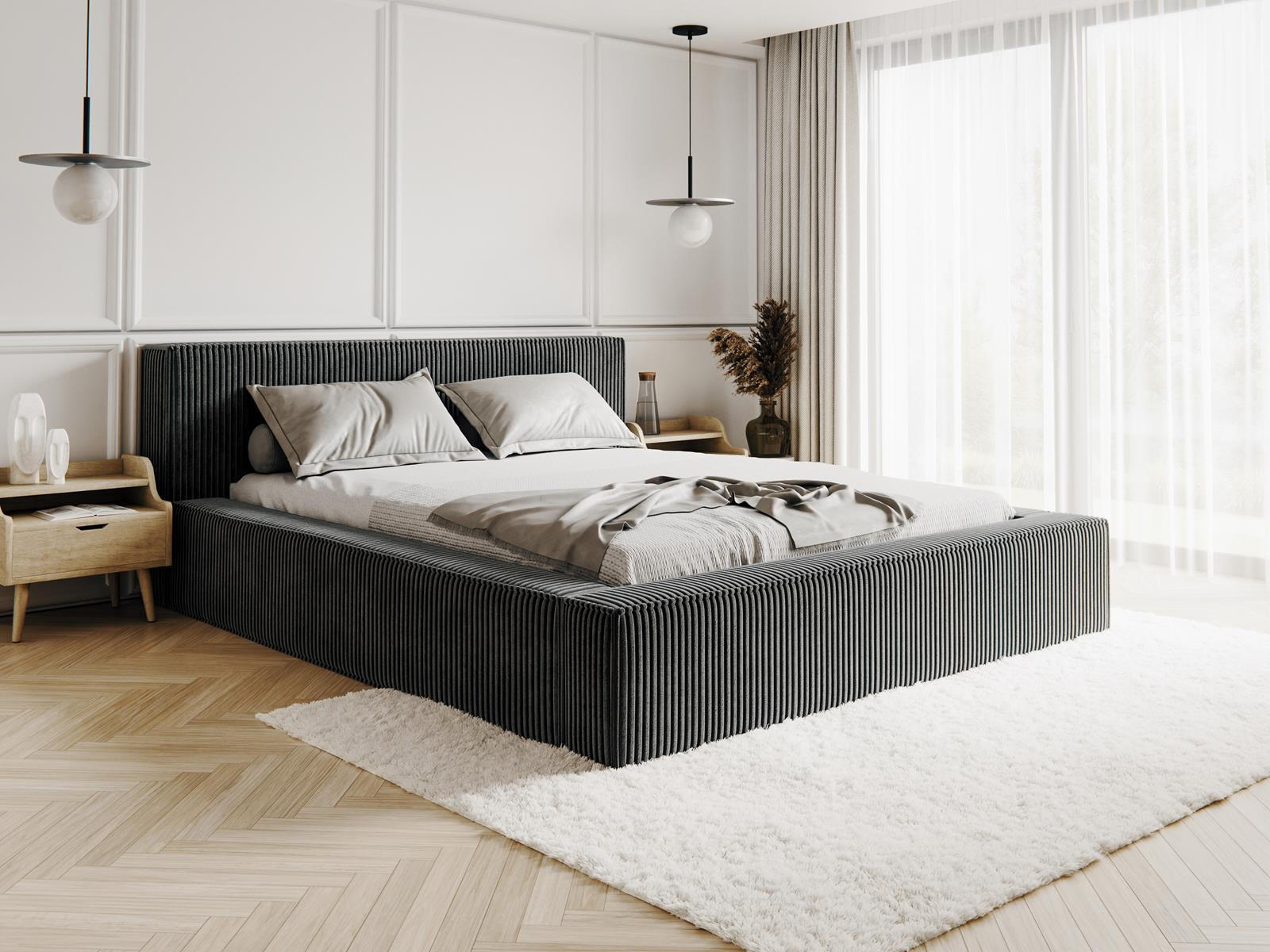 POLSTERBETT mit Bettkasten ASTA Graphit 200x200 - Grau, Holzwerkstoff (200/200cm) - Compleo24