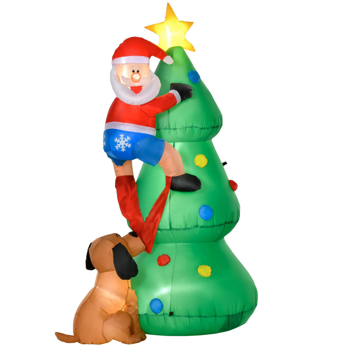 WEIHNACHTSAUFBLASFIGUR Grün 123.0/85.0/180.0cm - Grün, Textil (85/180/123cm)