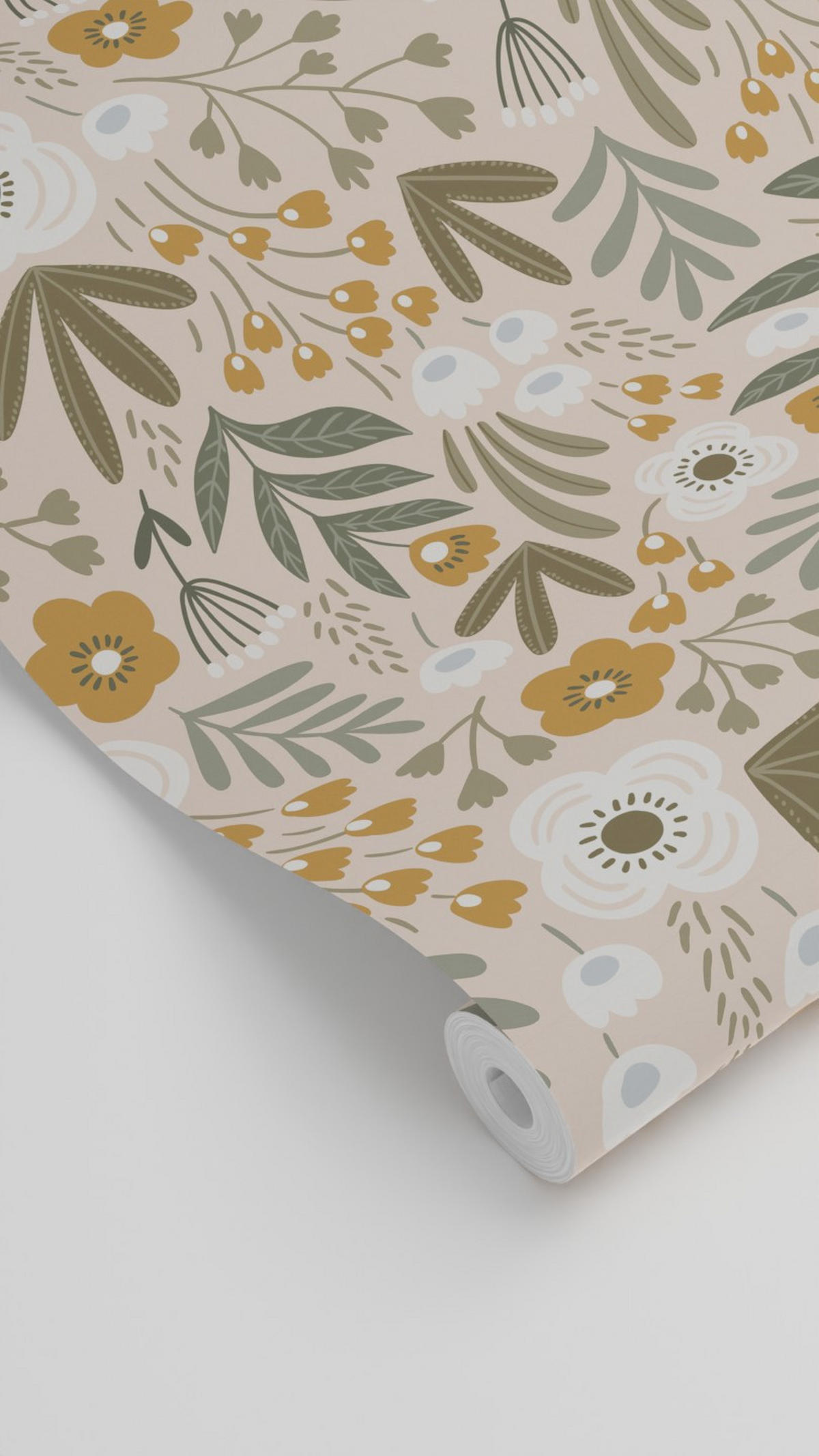 TAPETE Blumen 50 x 900 cm - Braun, Papier (50/900cm) - ESTAhome