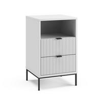 NACHTTISCH Eliza, Weiß/Schwarz, 40 x 66 cm mit 2 Schubladen & 1 Fach - Schwarz/Weiß, Holzwerkstoff (40/66/38.1cm) - Vicco