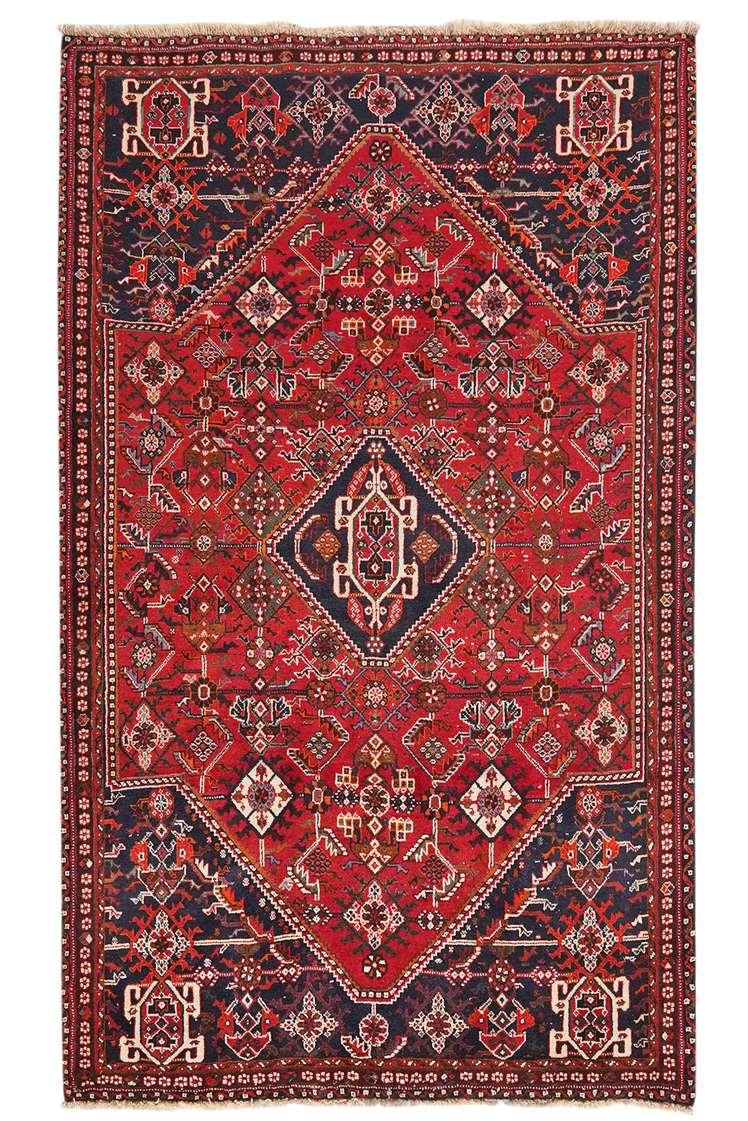 TEPPICH Gashgai Rot 195/117 cm Schurwolle - Rot, Textil (117/195cm) - Looma