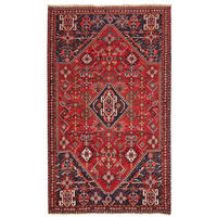 TEPPICH Gashgai Rot 195/117 cm Schurwolle - Rot, Textil (117/195cm) - Looma