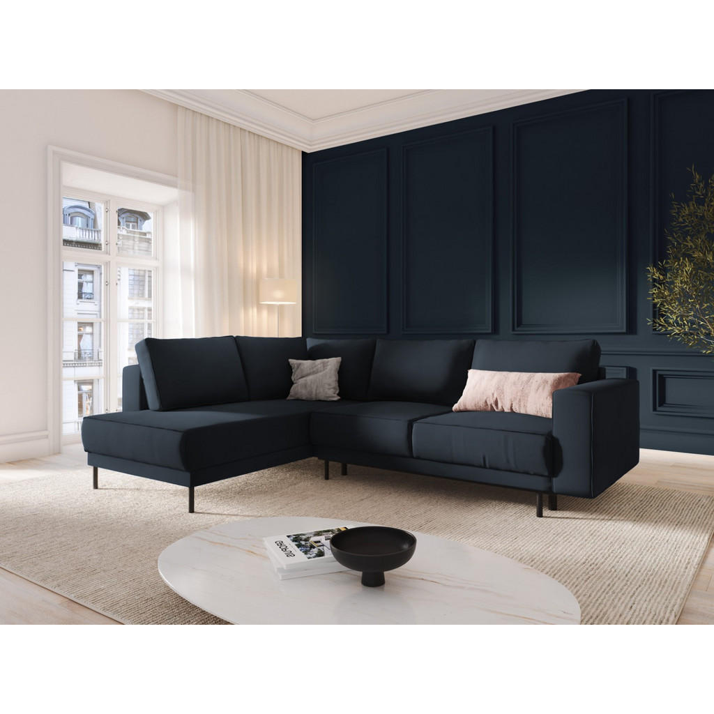 Thumbnail - Micadoni Ausklappbares-Ecksofa, Dunkelblau, Textil, 5-Sitzer, L-Form, 247x187 cm, Hergestellt in Europa, Oeko-Tex®, Wohn...