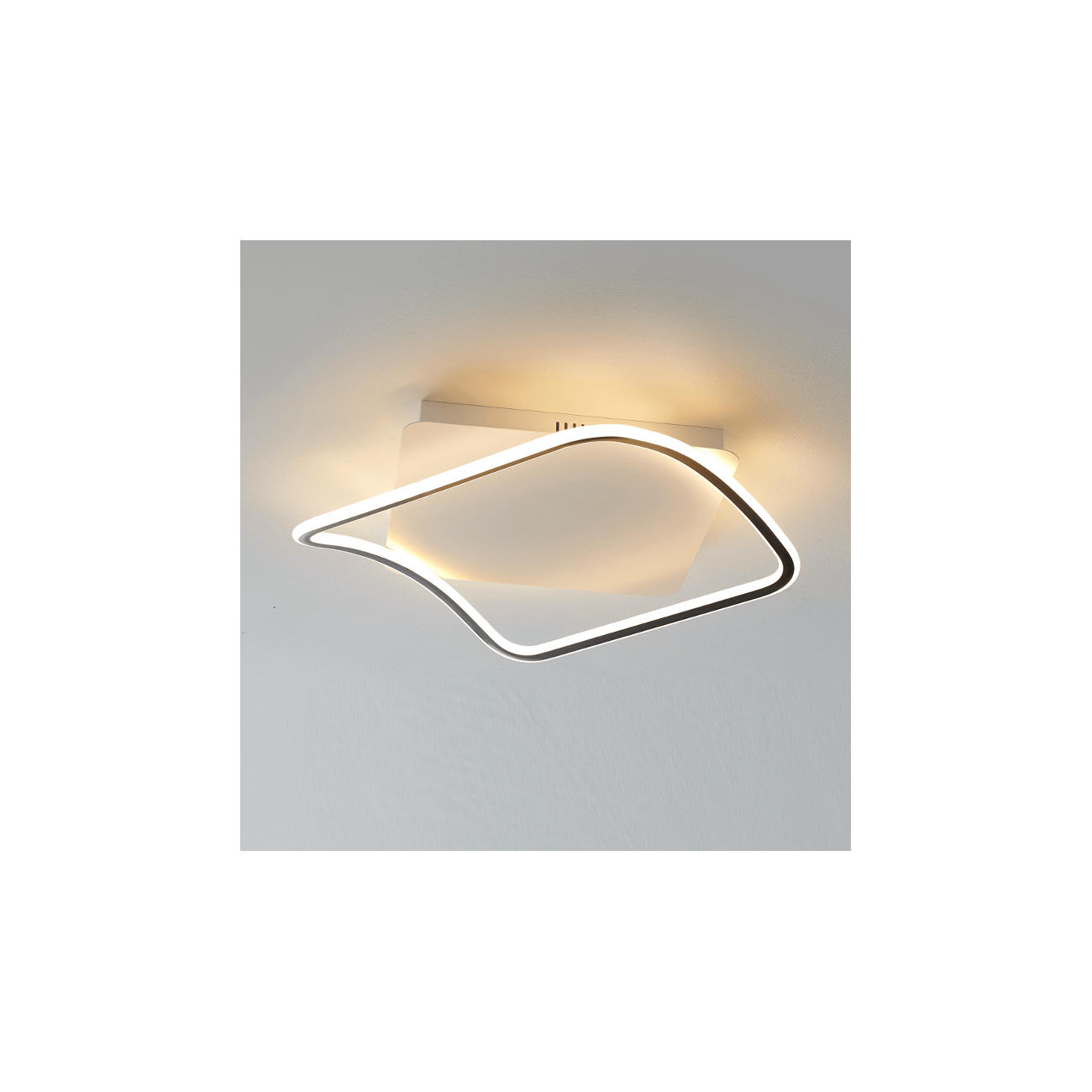 DECKENLEUCHTE Sydal, Schwarz und weiß, 50cm - Weiß, Metall (50/50/10cm) - KOSILUM