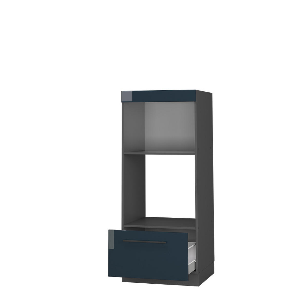 MIKROWELLENSCHRANK Fame-Line Dunkelblau Hochglanz 60 cm offen - Anthrazit/Dunkelblau, Holzwerkstoff (60/153.6/58.1cm) - Vicco