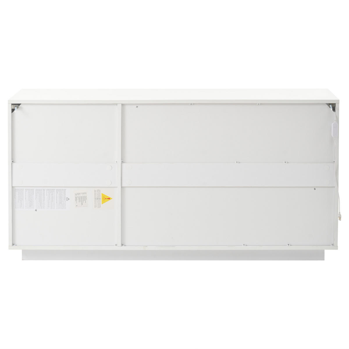 SIDEBOARD DE-37778 mit LED-Beleuchtung und 3 Türen Weiß - Weiß, Holzwerkstoff (140/70/40cm) - ComfortXL