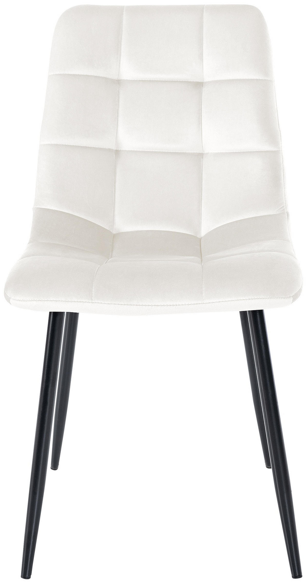 STUHL Samt Cremeweiß - Weiß, Textil/Metall (45/84/55cm) - CLP