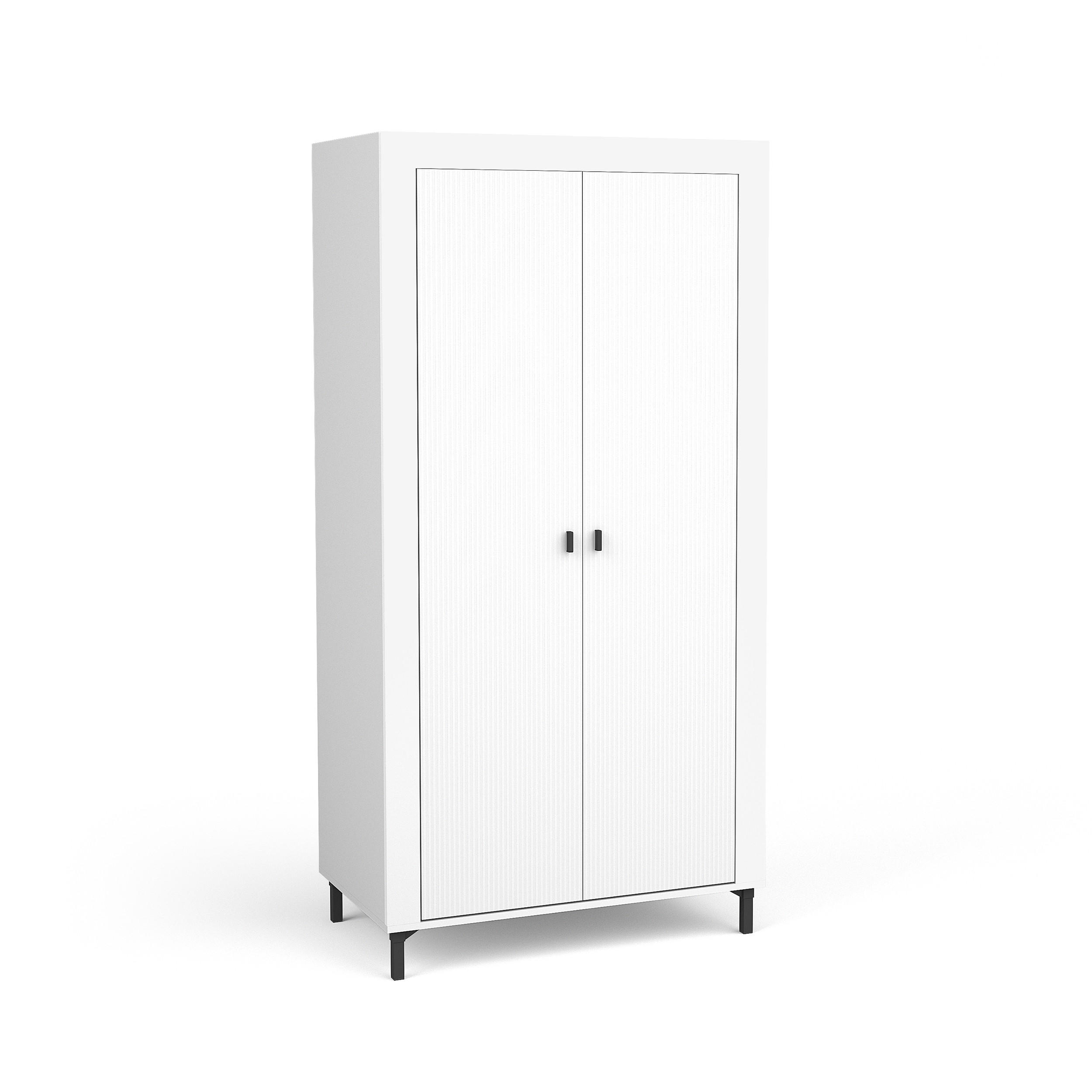 Beautysofa Drehtürenschrank Weiß 97x194x56 cm