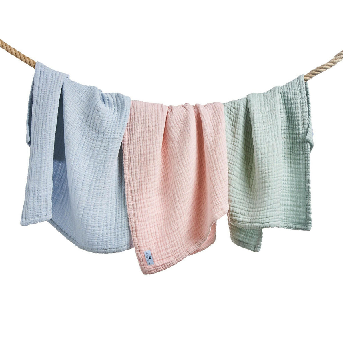 MUSSELINDECKE Mint - Mintgrün, Textil (80/80cm) - nordic coast company