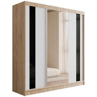KLEIDERSCHRANK mit Spiegel V2-VITA 215x200 cm - Sonoma Eiche - Sonoma Eiche, Holzwerkstoff (200/215/61cm) - ALTDECOR