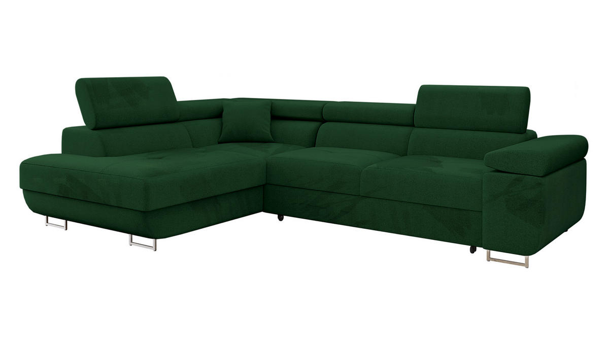 ECKSOFA Torezio, Seite: Links - Grün, Holz/Textil (274/203cm) - MIRJAN24