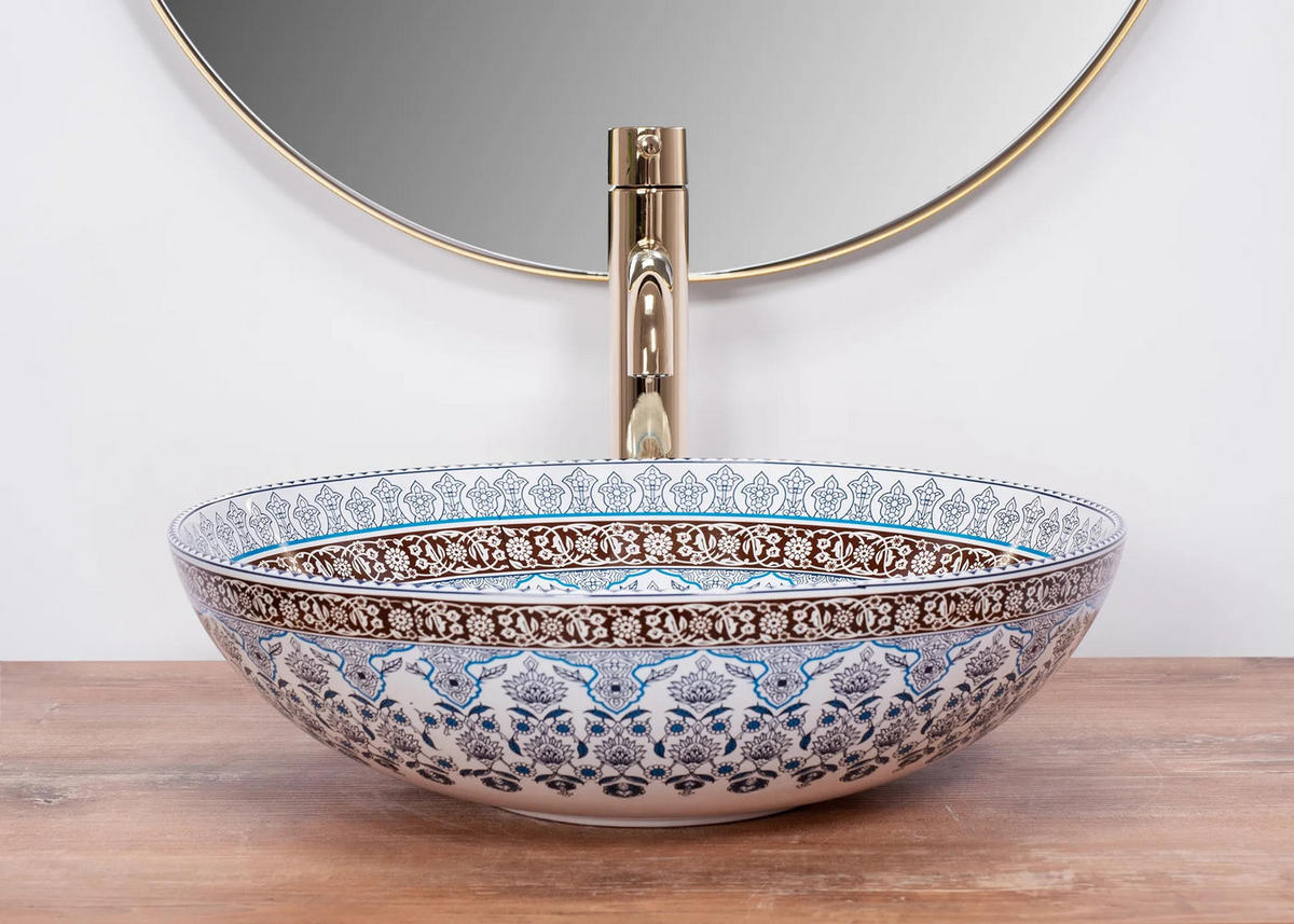AUFSATZWASCHBECKEN ARTE BLUE 40/40/11,5 cm - Blau, Keramik (40/11.5/40cm) - REA