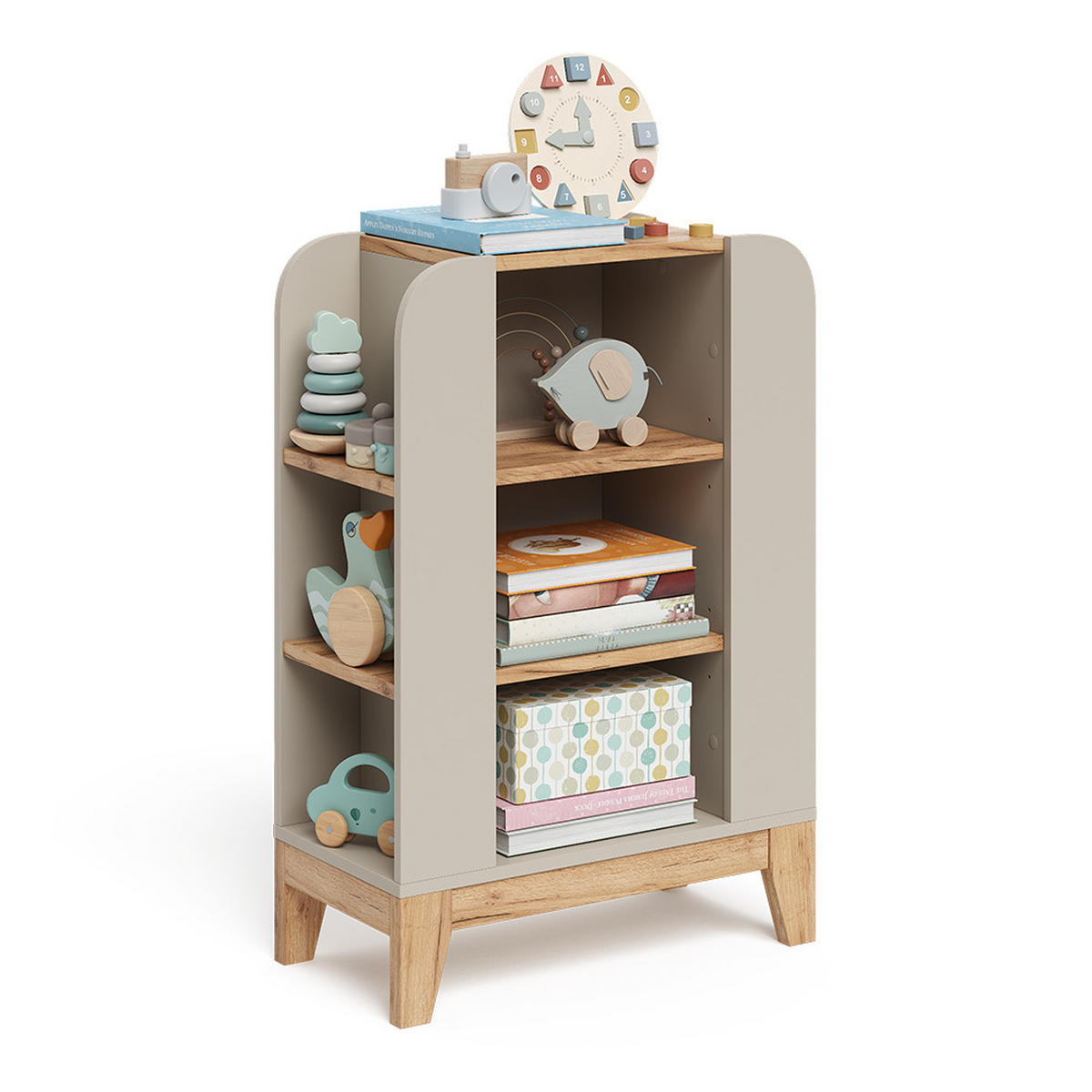 KINDERREGAL Malia Cashmere 60 x 88 cm mit 9 fächern - Kaschmir/Hellgrau, Holzwerkstoff (60/88/30cm) - VitaliSpa