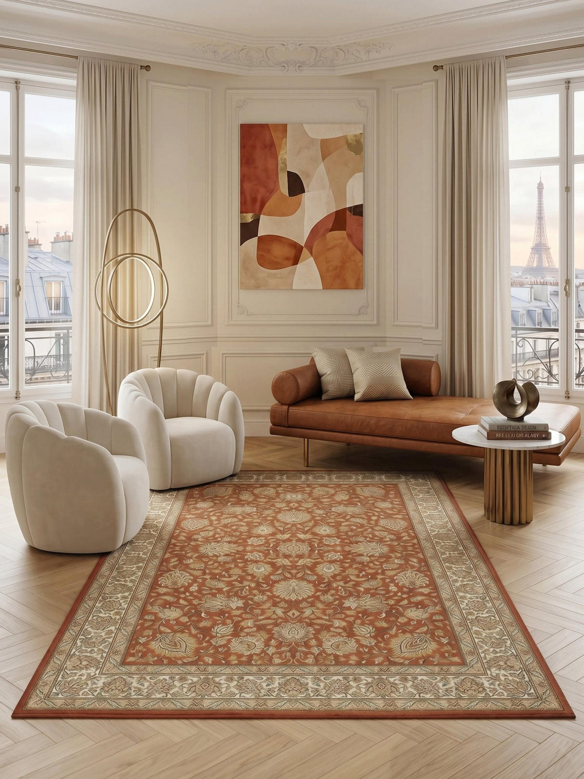 DESIGN Teppich mit Blumenmuster rot - Rot, Textil (200/290cm) - AFK Living