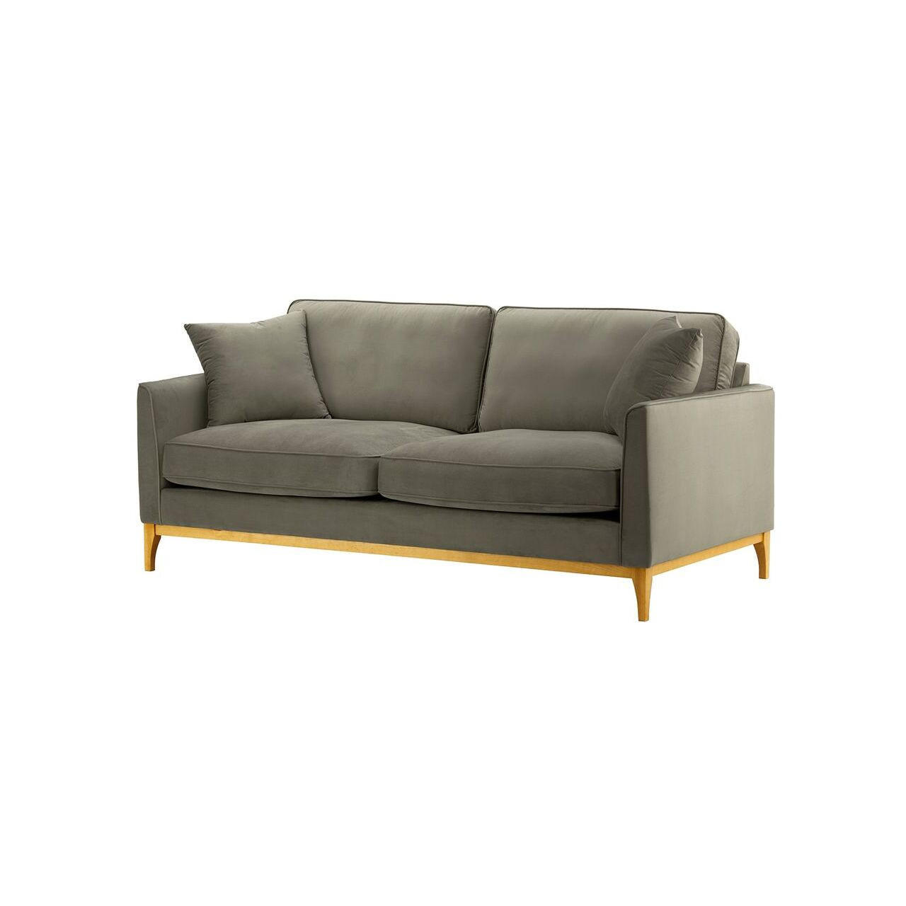 DREISITZER-SOFA Linara-Velluto 17 - Braun, Holz/Textil (201/91/95cm)