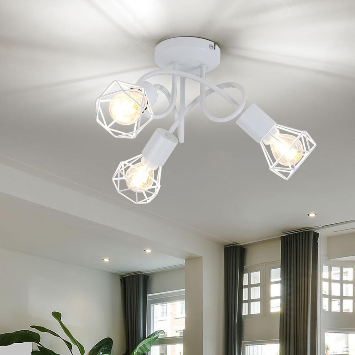LED DECKENLEUCHTE Metall Weiß Rund - Weiß, Metall (36/36/20cm) - Globo Lighting
