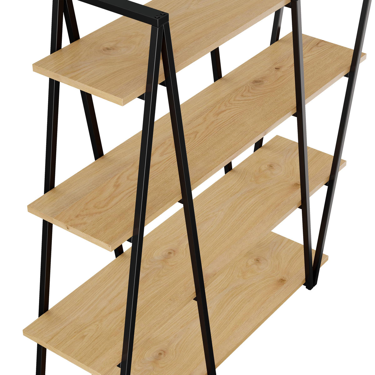 REGAL 158cm Metall MDF Dreiecksdesign offen modern - Braun, Holzwerkstoff (158/166/35cm) - FLIEKS