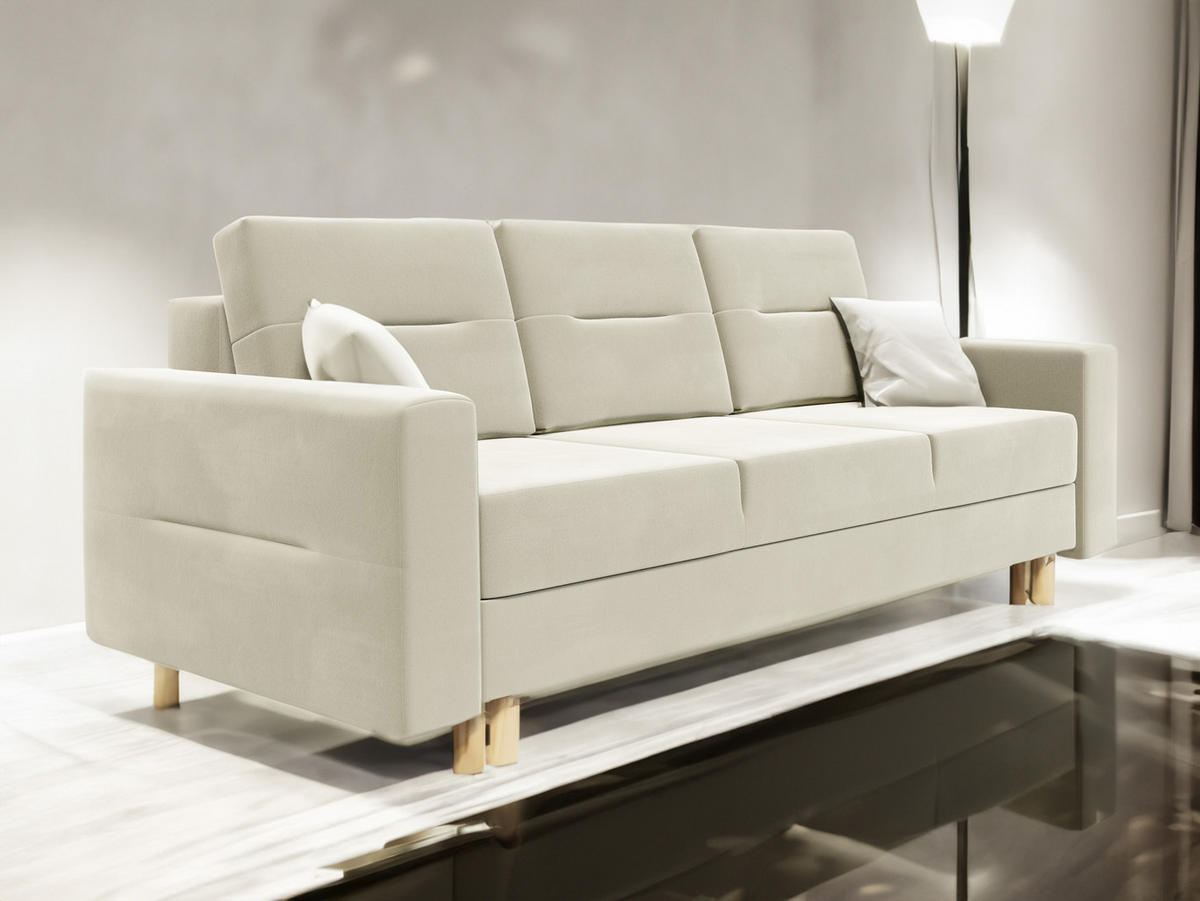 SOFA Bergen mit Schlaffunktion - Beige, Textil (234/90/95cm) - SIMKAM Furniture