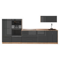 CHICINETĂ Fame-Line, Antracit lucios ridicat/Stejar auriu, 340 cm fara blat - culoare lemn stejar/antracit, compozit lemnos (340/153.6/51.6cm) - Vicco