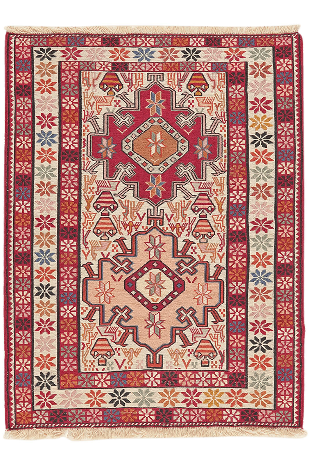 KELIM-TEPPICH handgewebt Sumak Shahsavan Beige 100/76 cm Schurwolle - Beige, Textil (76/100cm) - Looma