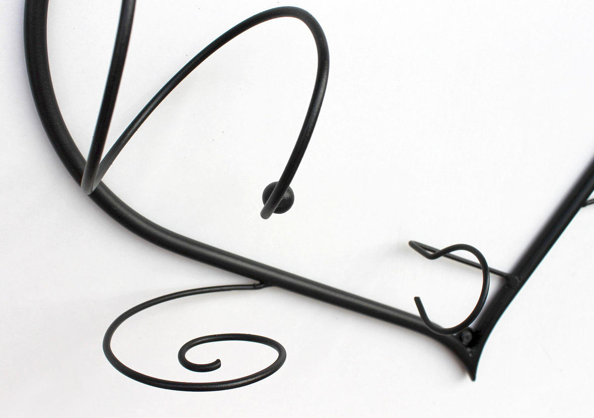 WANDBILD Weinregal Herz Flaschenständer aus Metall 38 cm Flaschenhalter - Schwarz, Metall (38/38/12cm) - DanDiBo