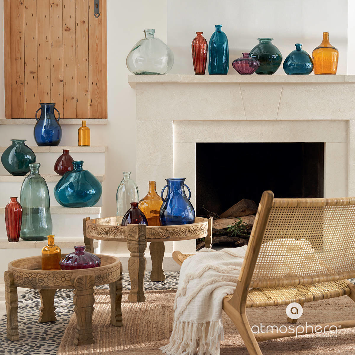 VASE für Schnittblumen 33/33/33 cm - Dunkelblau, Glas (33/33cm) - Atmosphera Createur d´interieur