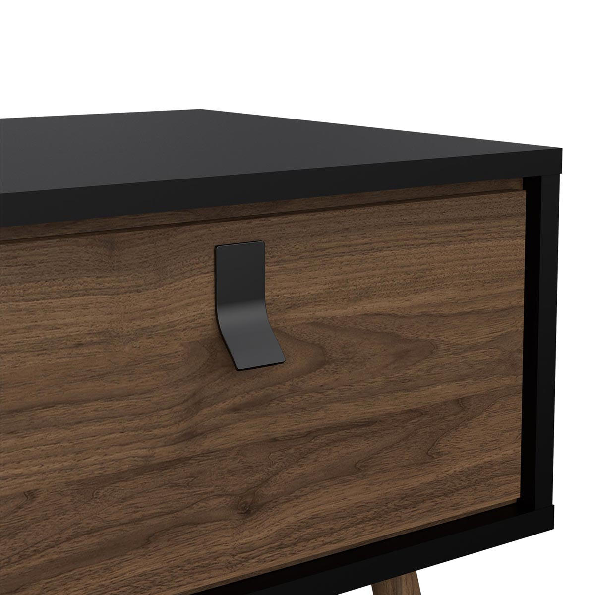 COUCHTISCH wallnuss Dekor - Schwarz, Holzwerkstoff (48/102/50cm) - ebuy24
