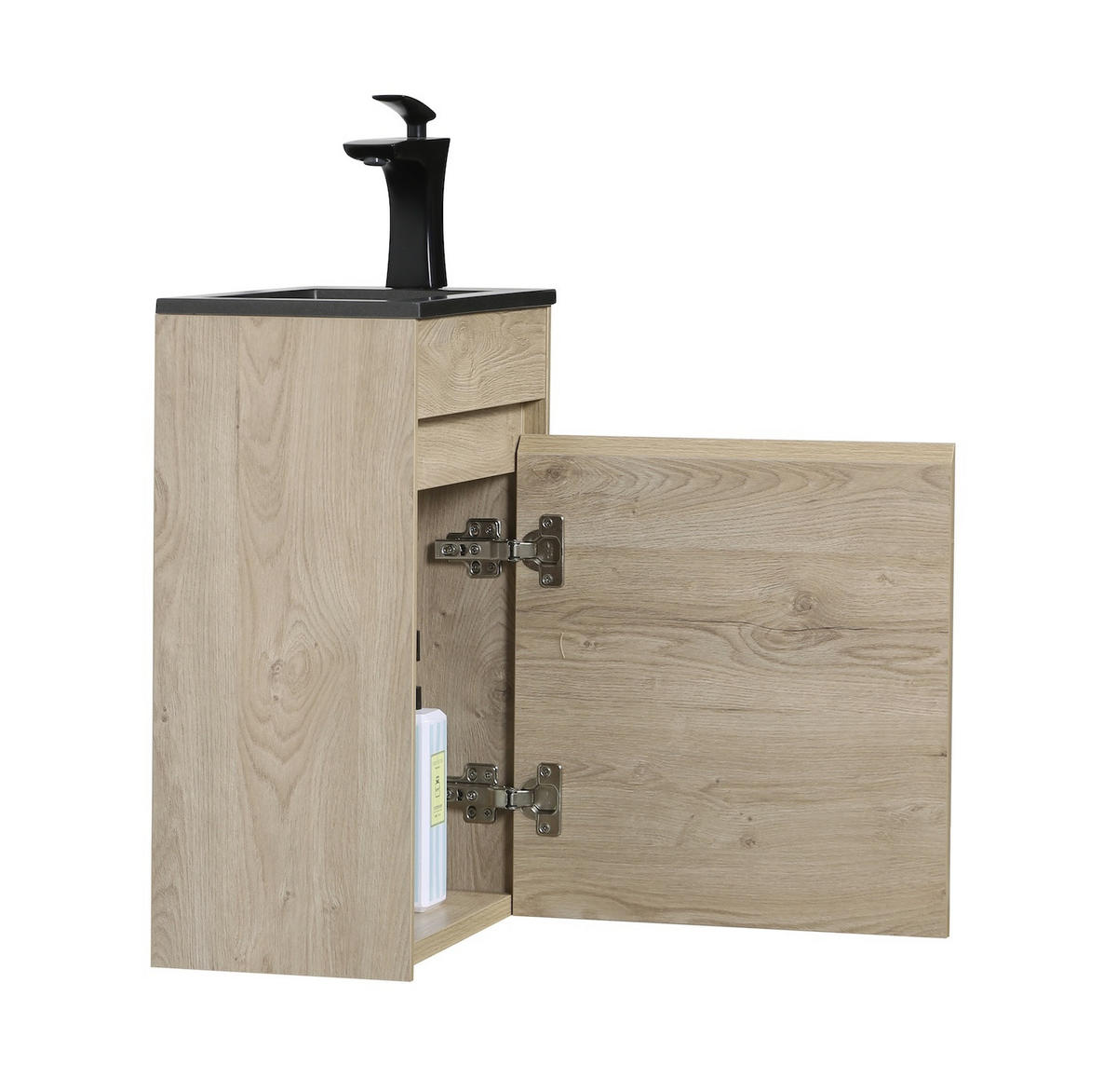 SET UMÝVADLA S SKRINKOU Sinta 2 diely gaštanový dub / Schwarzes Waschbecken - 40 x 22 x 54 cm - farba duba, drevo (40/54/22cm) - Badplaats