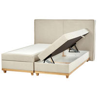 BOXSPRINGBETT 180/200cm Helles Beige Dynasty - Beige, Textil (180/200cm) - Beliani