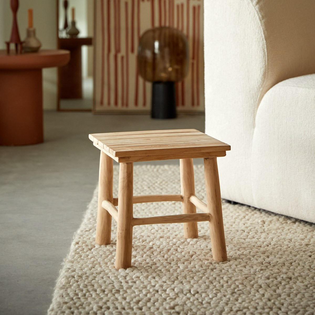 BEISTELLTISCH Kilim Natur aus Teak - Naturfarben, Holz (30/30/30cm) - Tikamoon