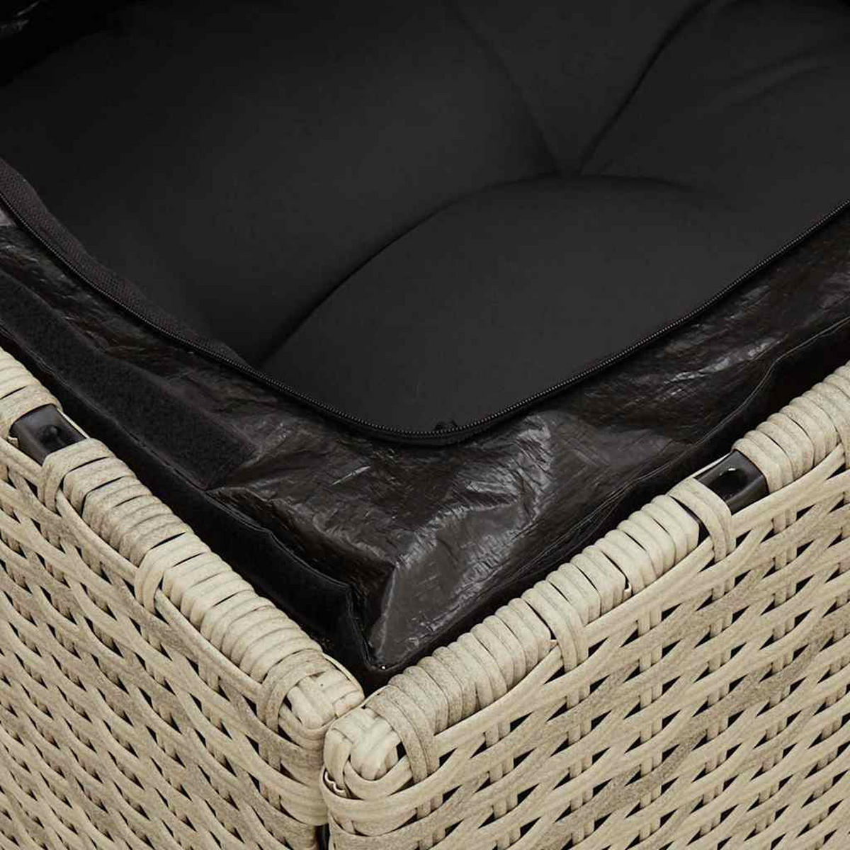 GARTENSOFA Mit Kissen 2-Sitzer Hellgrau Poly Rattan - Grau, Kunststoff (124/69/62cm) - vidaXL