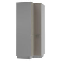 ECKVORRATSSCHRANK Kvantum D24N/207 Grau / Beige Matt - Beige/Grau, Holz/Holzwerkstoff (90/207/90cm) - Feldmann-Wohnen