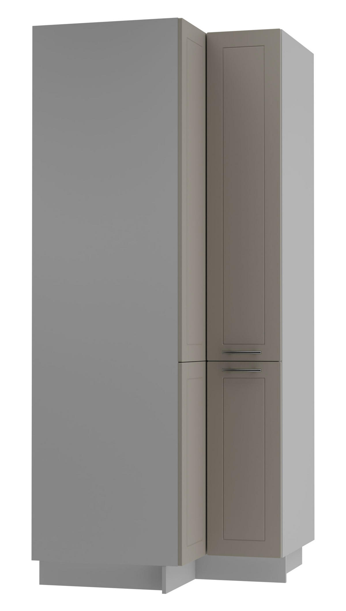 ECKVORRATSSCHRANK Kvantum D24N/207 Grau / Beige Matt - Beige/Grau, Holz/Holzwerkstoff (90/207/90cm) - Feldmann-Wohnen