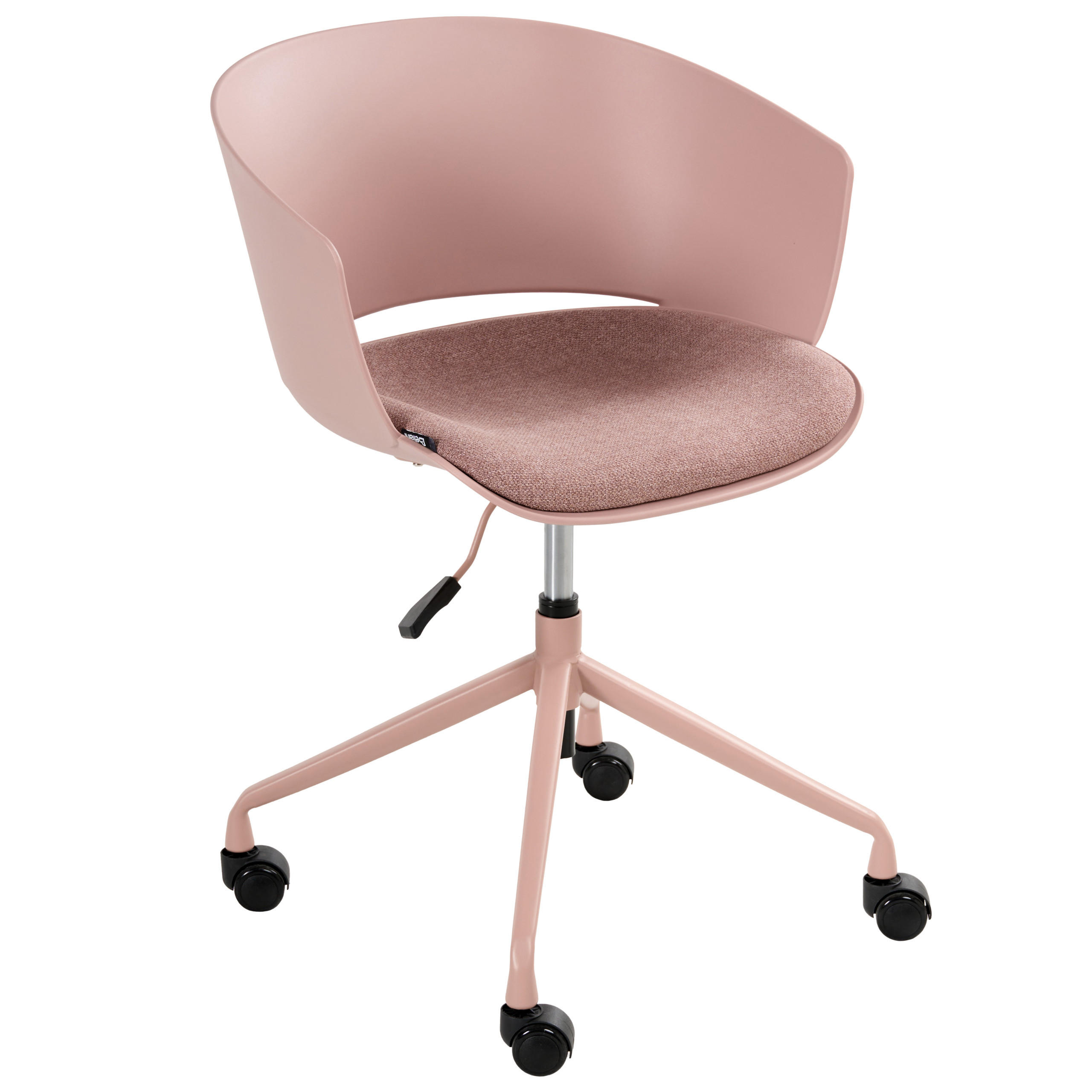 BÜROSTUHL Rosa Gleeful - Pink/Schwarz, Textil (64/77/64cm) - Beliani