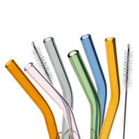GLAS-TRINKHALME 6er-Set, Borosilikatglas - Multicolor, Glas (0.8/15cm) - bremermann