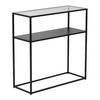 KONSOLENTISCH Kuhmo - Transparent/Schwarz, Glas/Metall (30/80/80cm) - [en.casa]