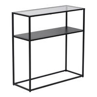KONSOLENTISCH Kuhmo - Transparent/Schwarz, Glas/Metall (30/80/80cm) - [en.casa]