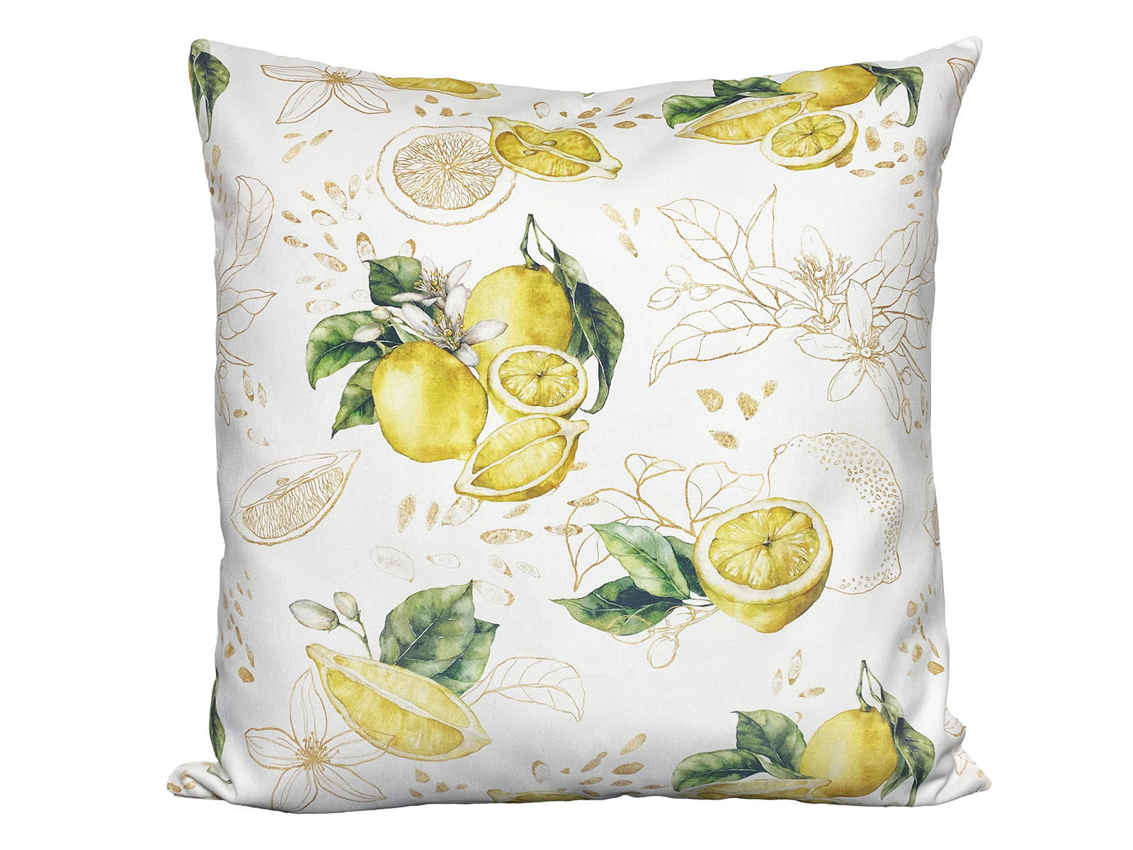 KISSENHÜLLE Italy Collection Zitronen 60/60 cm - Ecru/Gelb, Textil (60/60cm) - beties Heimtextil
