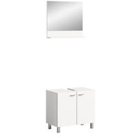 BADKOMBINATION 2tlg. Boston/Tampa Bad in weiß Nachbildung - modernes Design - B/H/T: 57x186x33 cm - Weiß, Holzwerkstoff (57/186/33cm)