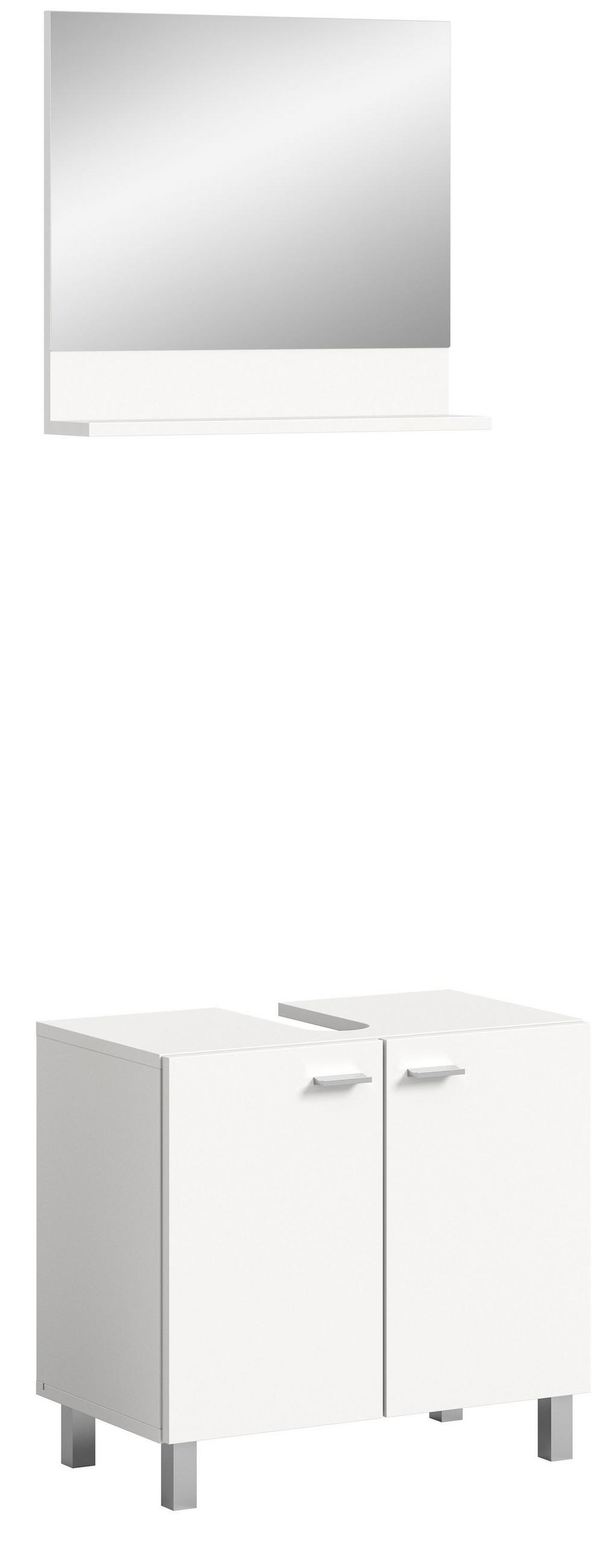 BADKOMBINATION 2tlg. Boston/Tampa Bad in weiß Nachbildung - modernes Design - B/H/T: 57x186x33 cm - Weiß, Holzwerkstoff (57/186/33cm)