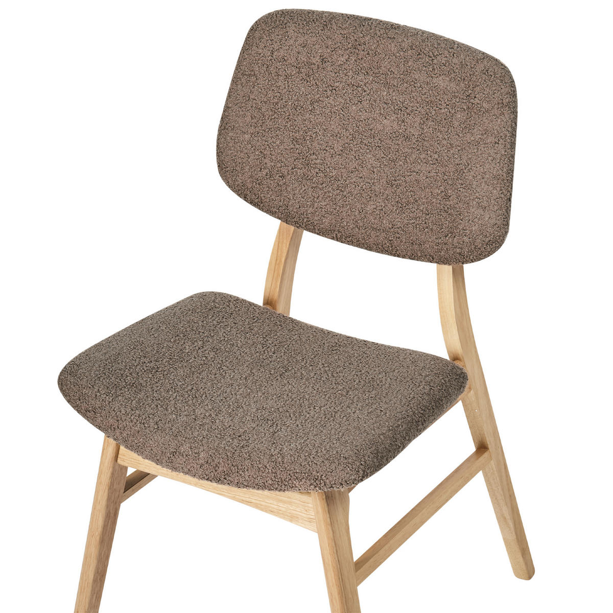 ESSZIMMERSTUHL 2er-Set Hellbraun/Taupe Elaine - Braun/Grau, Textil (48/81/54cm) - Beliani