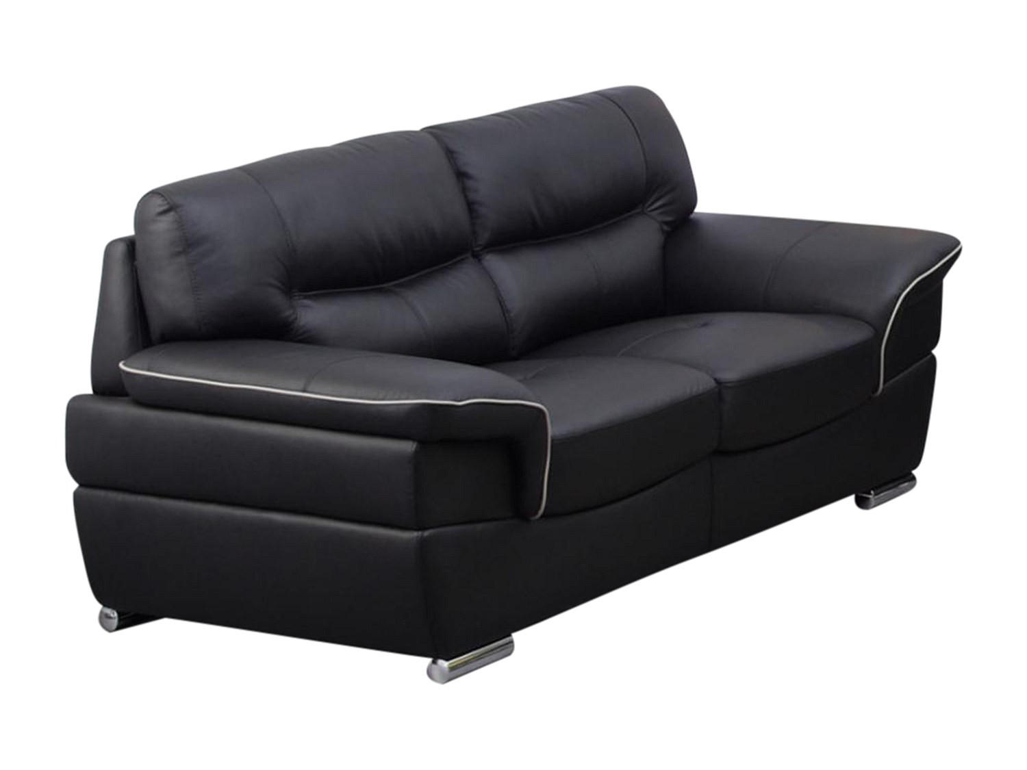 LEDERSOFA 2-Sitzer - Schwarz - THIBAULT - Schwarz, Leder (168/87/93cm) - Vente-Unique