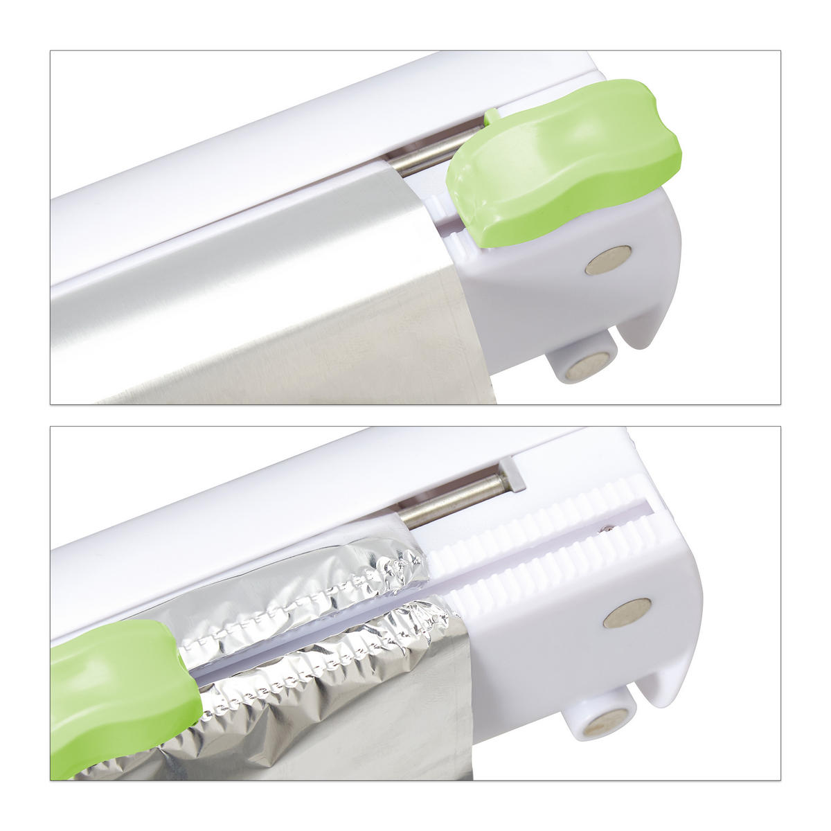 2XFOLIENSCHNEIDER - Weiß, Kunststoff/Metall (37/5/8cm) - Relaxdays