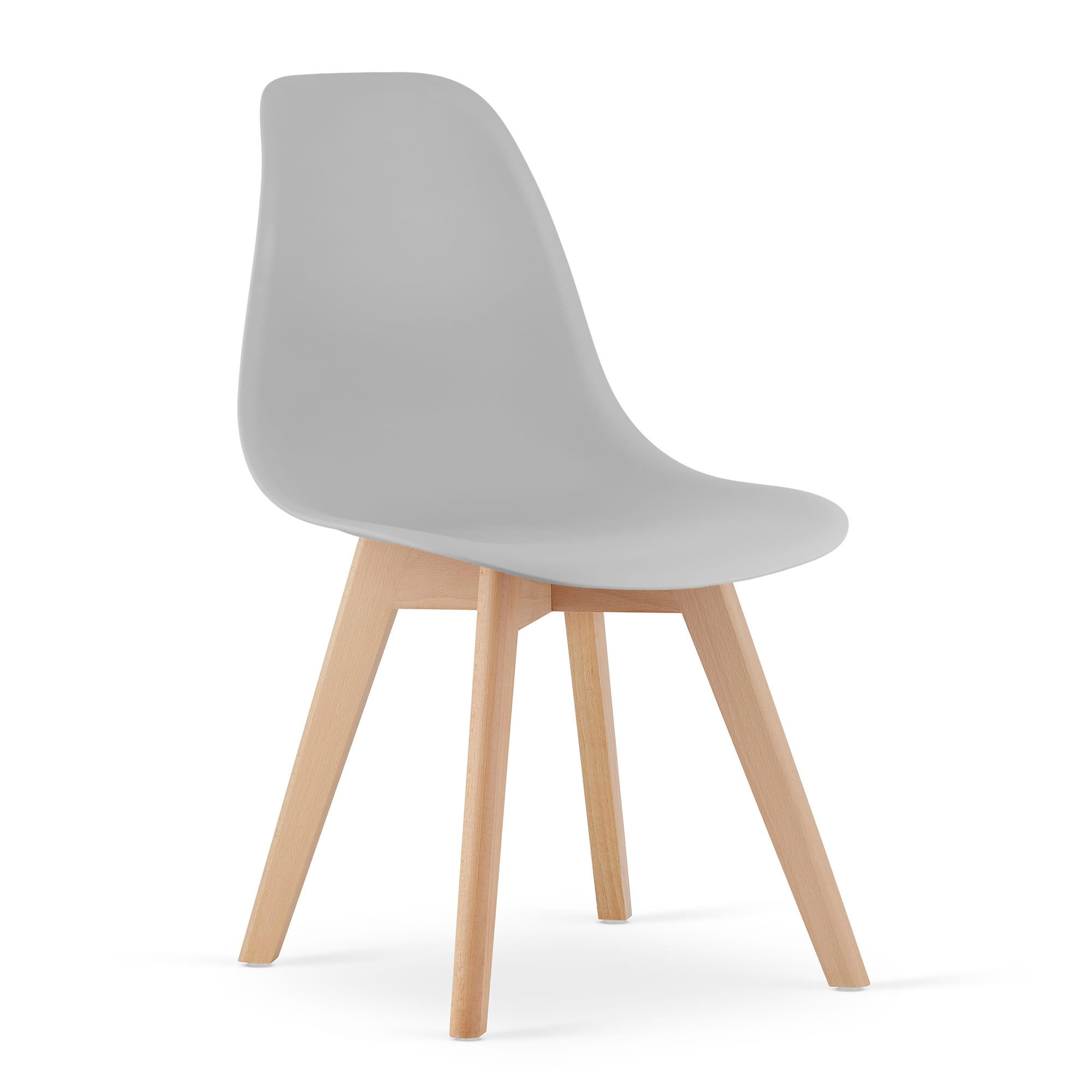 STUHL ATRI 1 Stück, Grau Hölzerne Buchenbeine - Hellgrau, Holz/Textil (46/80/55cm) - Komodee
