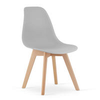 STUHL ATRI 1 Stück, Grau Hölzerne Buchenbeine - Hellgrau, Holz/Textil (46/80/55cm) - Komodee