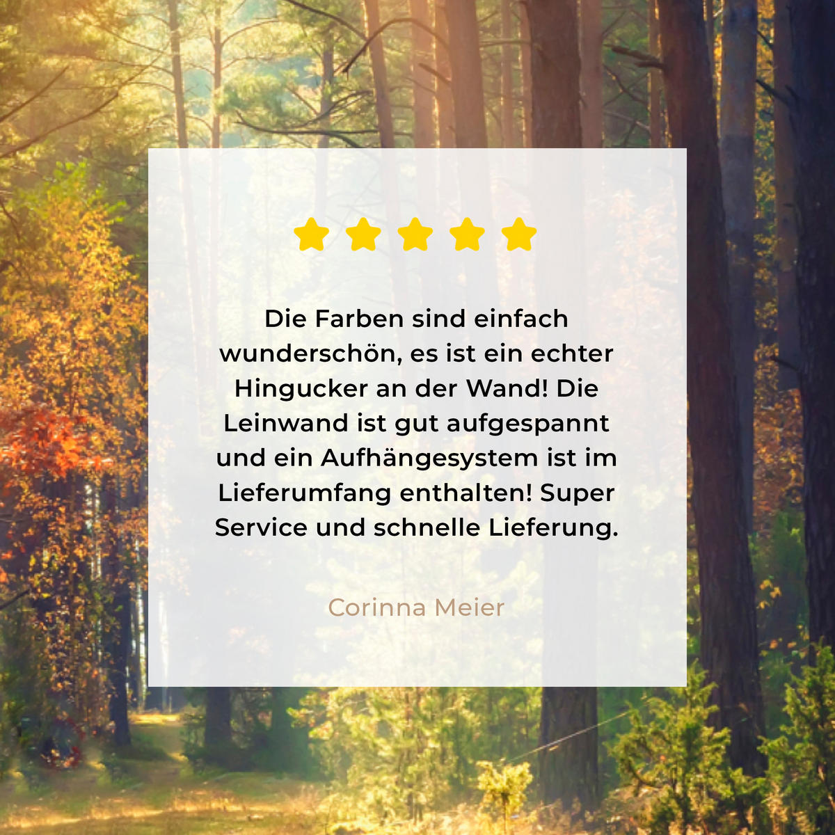 LEINWANDBILD Wald - Herbst - Bäume Wandbilder 80x60 cm - Dunkelgrün, Textil (80/60cm) - MuchoWow